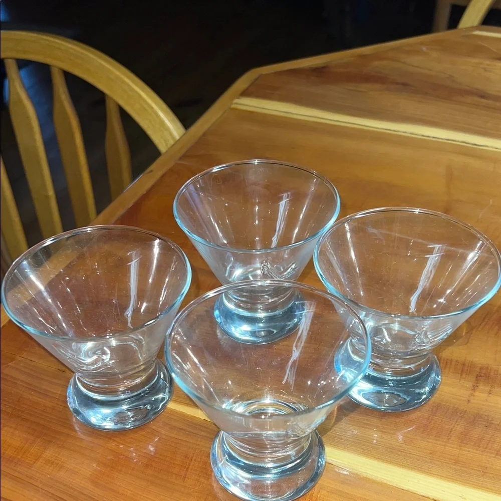 Set Of 4 Grey Goose Vodka Special Edition Stemless Martini Cocktail Glasses